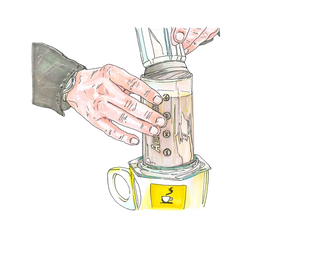 Assembly drawing of the Aeropress plunger.