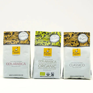 Assaggio Miscele | Caffè Macinato Fresco di Filicori Zecchini, con tre miscele: 100% Arabica, Classico e Bio.