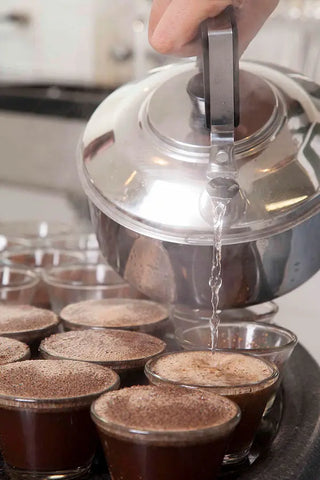 Brazilian-style coffee cupping.