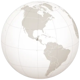 Drawing of a globe with the geographical position of Guatemala highlighted.