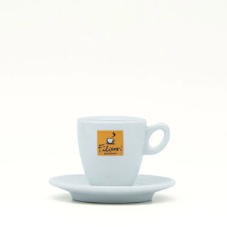 Tazza Espresso Doppio Ufficiale Filicori Zecchini, elegante in porcellana feldspatica per il tuo caffè preferito.