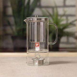 Frida | Teiera in Vetro elegante con infusore e fornelletto, perfetta per gli amanti del tè e del design moderno.